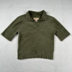 Anthropologie Olive Green Crop Top